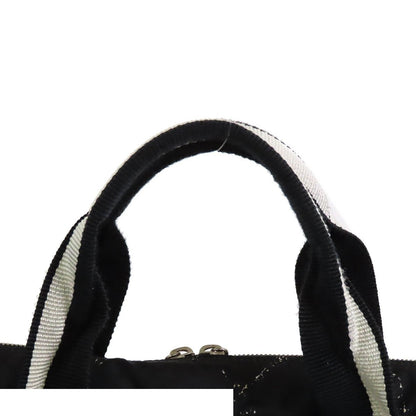 Chanel Vintage Travel Line Briefcase Black White Silver Nylon PC Case Business — view 4