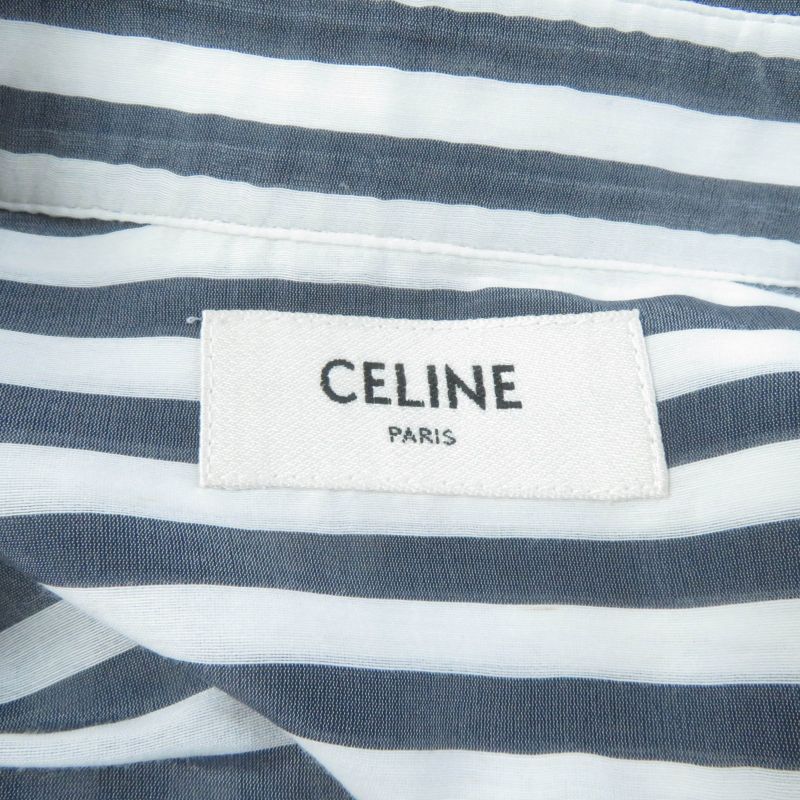 Celine 2c703637p Silk-blend Triomphe Embroidered Stripe Pullover Shirt Long