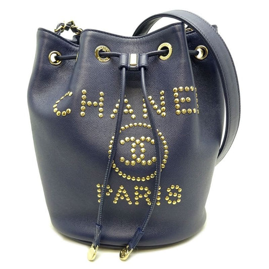 Chanel Shoulder Deauville Caviar Navy Bag