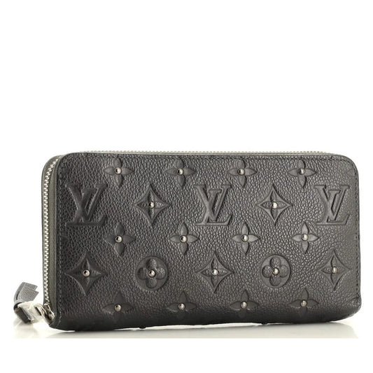 Louis Vuitton Zippy Wallet Studded Monogram Empreinte Leather Black