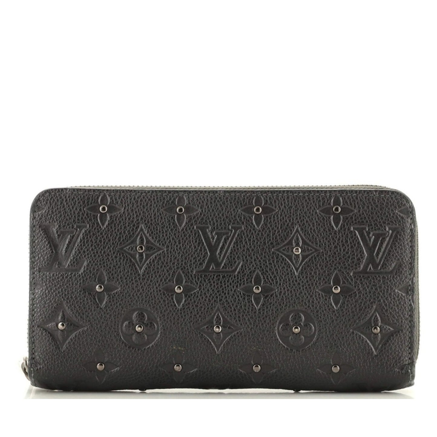 Louis Vuitton Zippy Wallet Studded Monogram Empreinte Leather Black