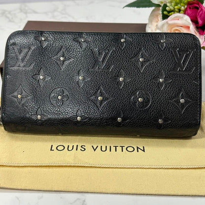 Louis Vuitton Zippy Wallet Studded Monogram Empreinte Leather Black