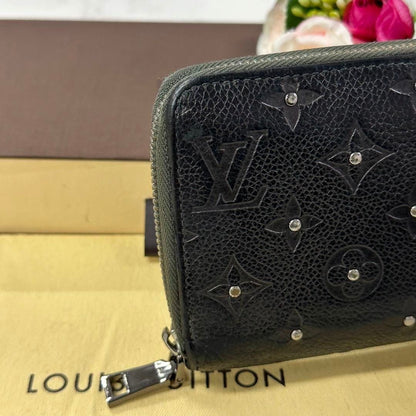 Louis Vuitton Zippy Wallet Studded Monogram Empreinte Leather Black