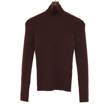 Max Mara Maxmara Wool Cashmere High Neck Knit Sweater Burgundy XS