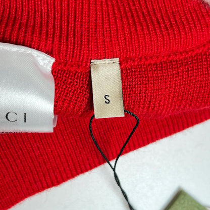 Gucci 23SS 727146 100% Wool Long Length Pleated Skirt Red S Made In Italy