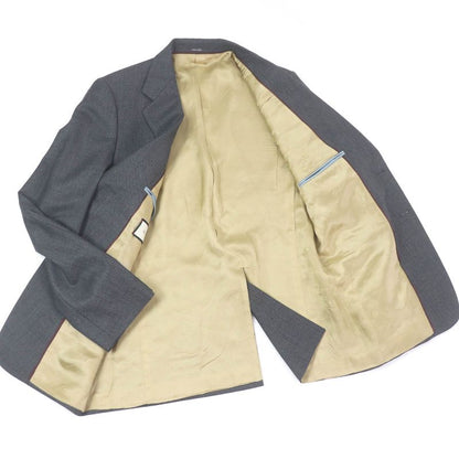 Gucci 625378 100% Wool Logo Patch Single Bleather Tailored Jacket Gray 50 Made