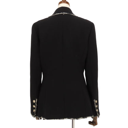 Chanel Andy's Blazer Black Wool Silk Emblem Piping 05c Masterpiece Tailored 36 — view 3