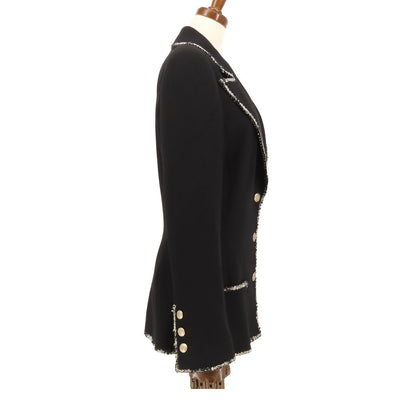 Chanel Andy's Blazer Black Wool Silk Emblem Piping 05c Masterpiece Tailored 36 — view 4