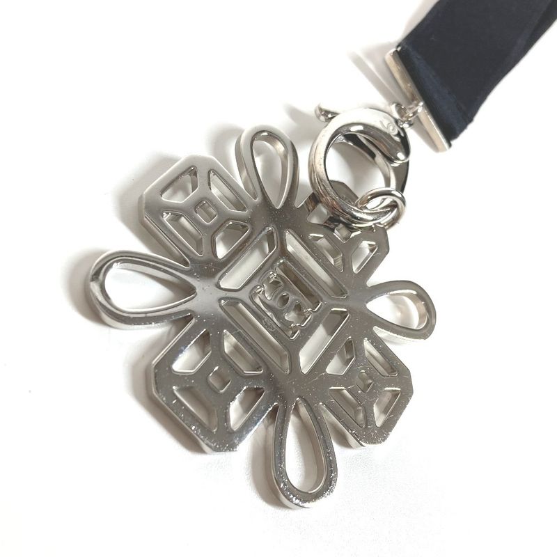 Chanel Strap Neck Strap Necklace Metal Black