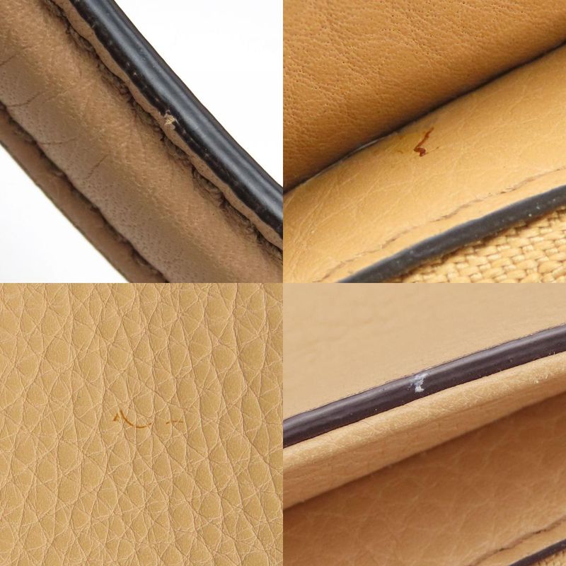 Gucci Handbag Soho 369176 Interlocking Tassel Leather Beige Gold Hardware 2WAY