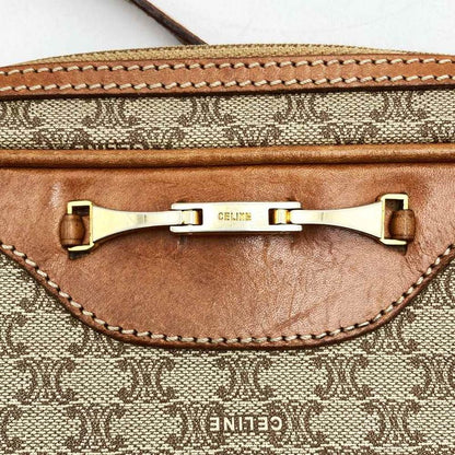 Celine Crossbody Shoulder Bag Vintage Beige Pvc/leather Ladies High Brand