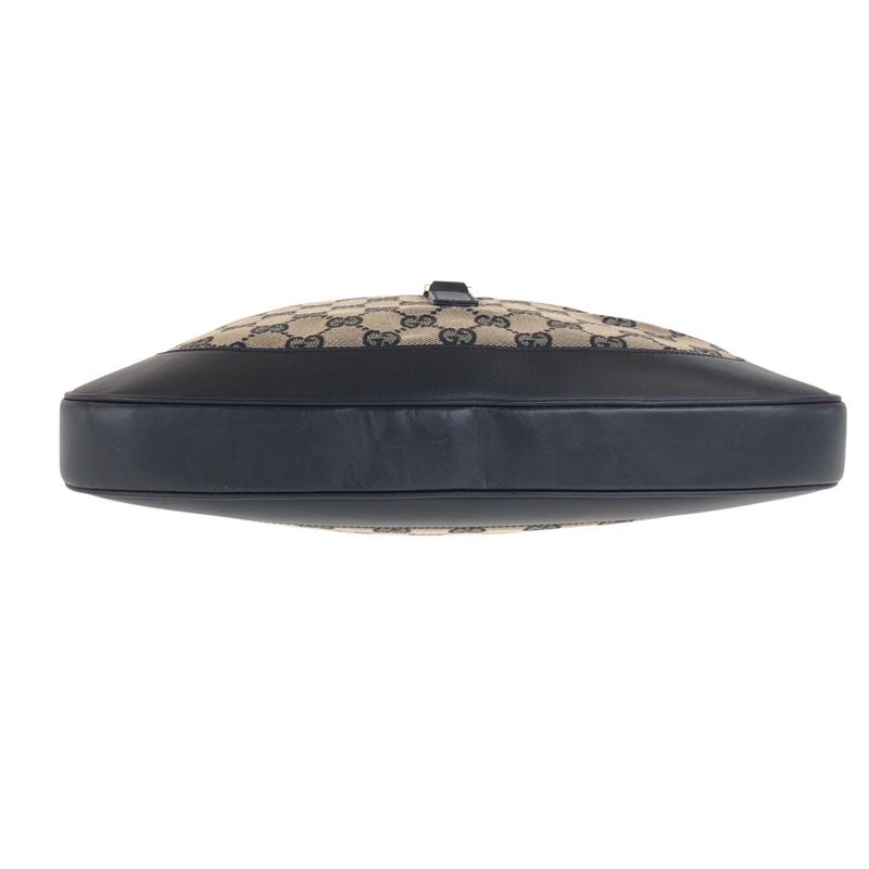 Gucci Jackie Black Gold Hardware GG Canvas/leather 001 3306 Shoulder Bag