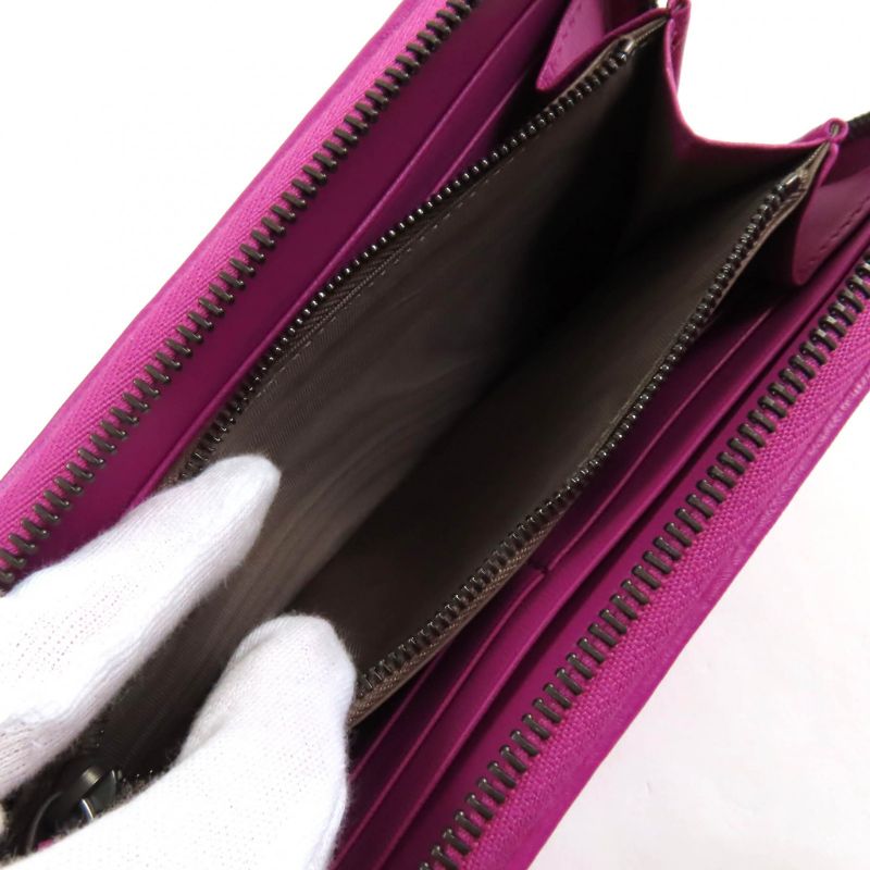 Bottega Veneta 114076 Intrecciato Round Zip Leather Long Wallet