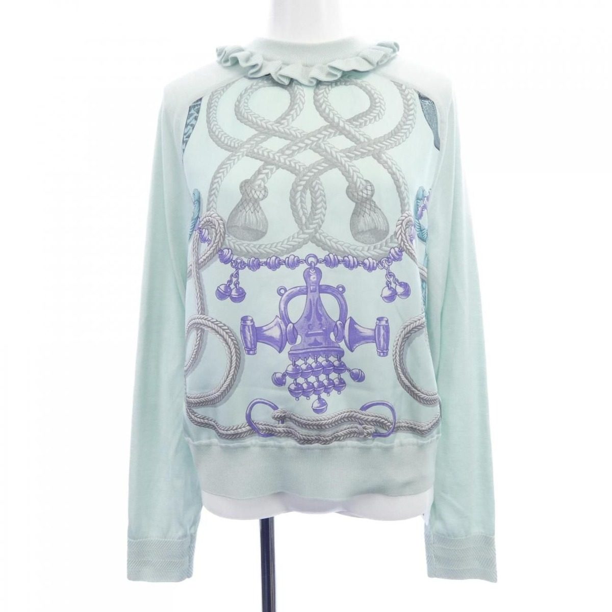 Hermes Palefroy Remix Palefroi Twill Laine Knit Scarf