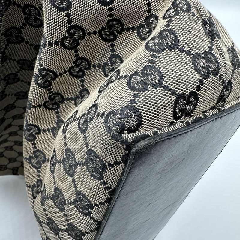 Gucci 002 1098 GG Canvas Tote Bag Brown GG Canvas Ladies Men Fashion Vintage