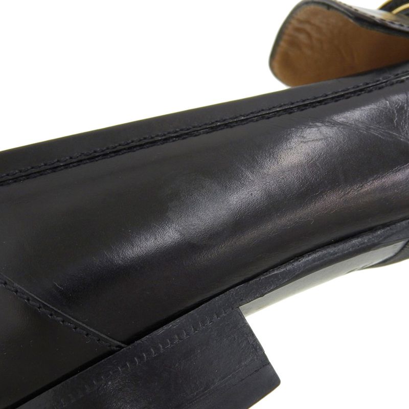 With Box Hermes Vintage Kelly Box Calf Leather Loafers Moccasins Dress Shoes