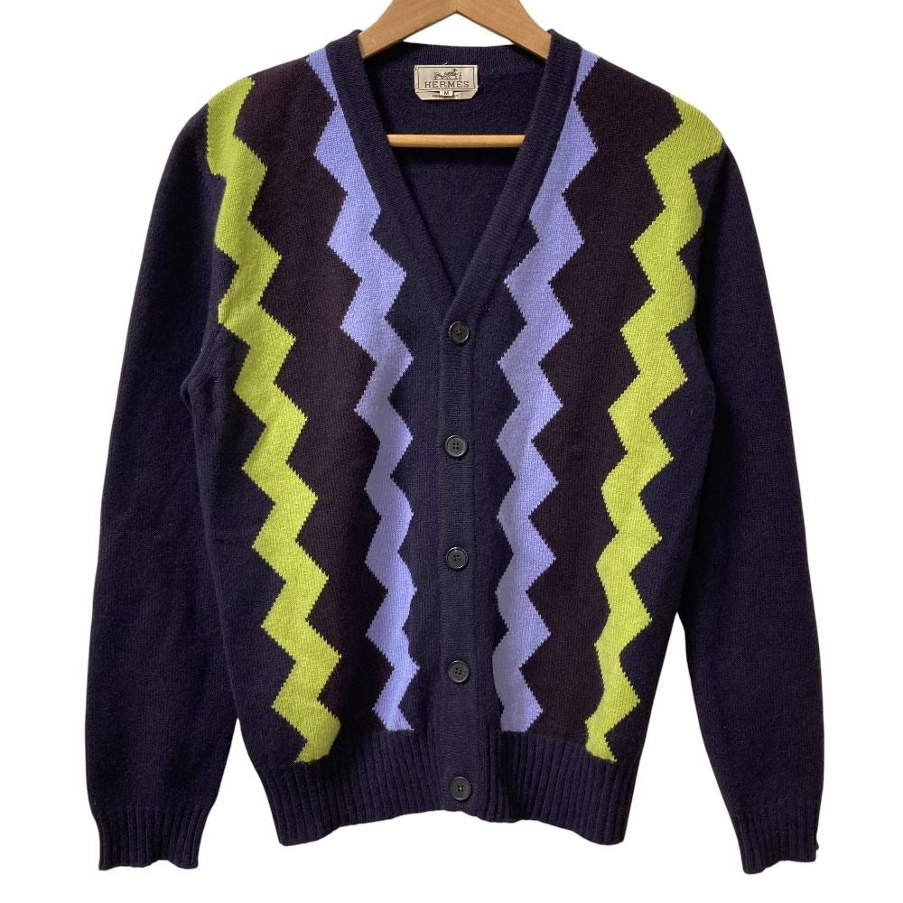 Hermes Cashmere Knit Cardigan M Purple