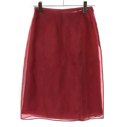 Prada 24ss Organza Midi Skirt P123j 1344 Red 36s