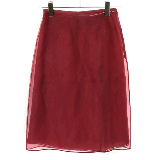 Prada 24ss Organza Midi Skirt P123j 1344 Red 36s
