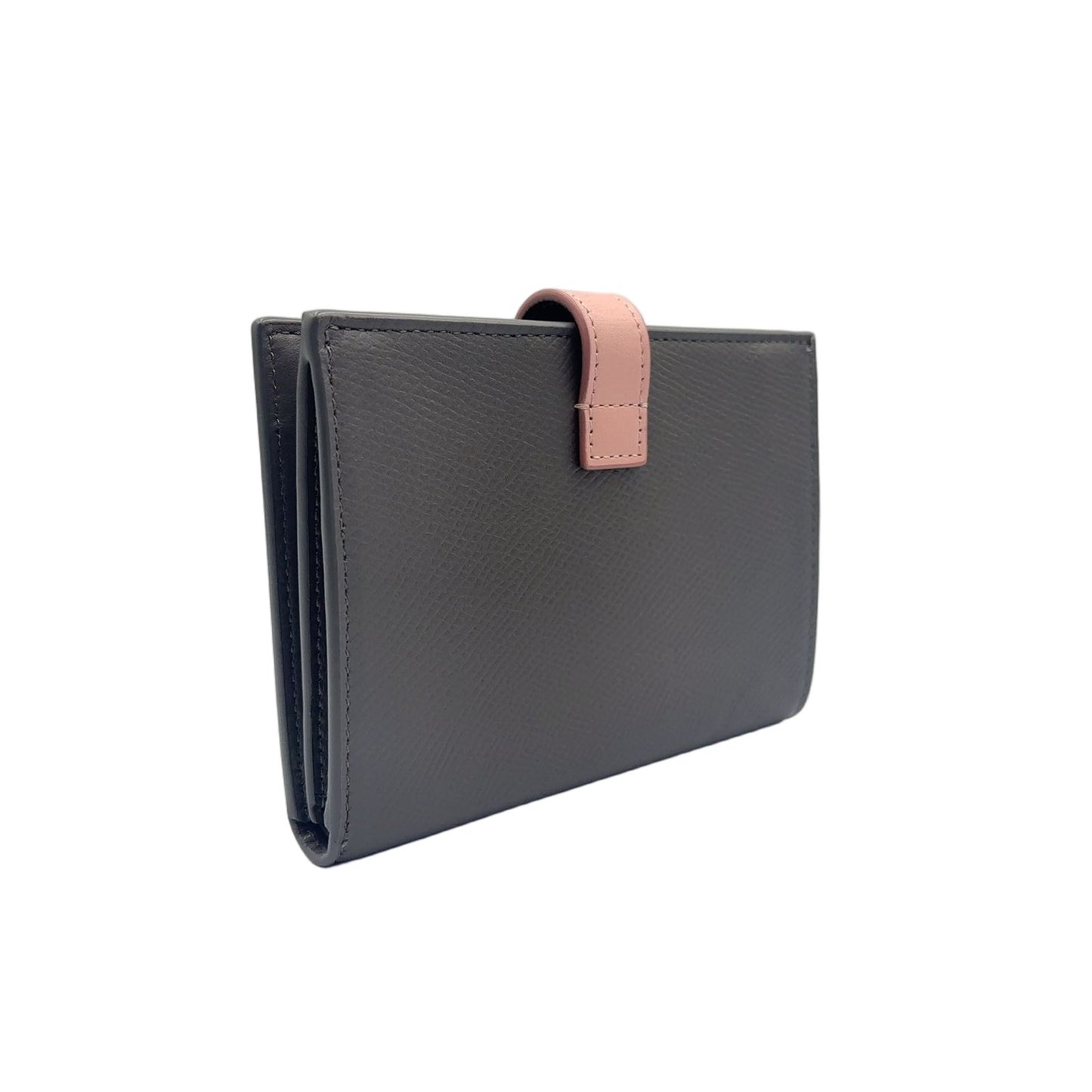 Celine Strap Leather Gray Light Pink Wallet Gold — view 2