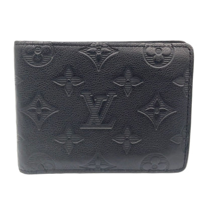 Louis Vuitton Portefeuille Multiple Initial Leather Black Bifold Wallet