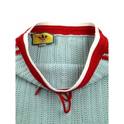 Gucciadidas 3-Line Logo Low Gauge Knit Skirt Blue XS — view 4