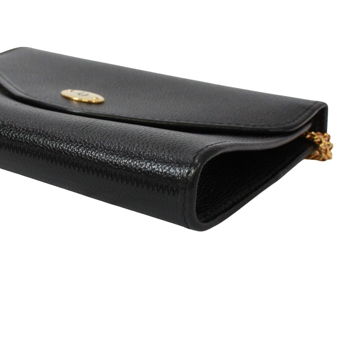 Dior Vintage Leather Black Shoulder Bag Gold — view 5