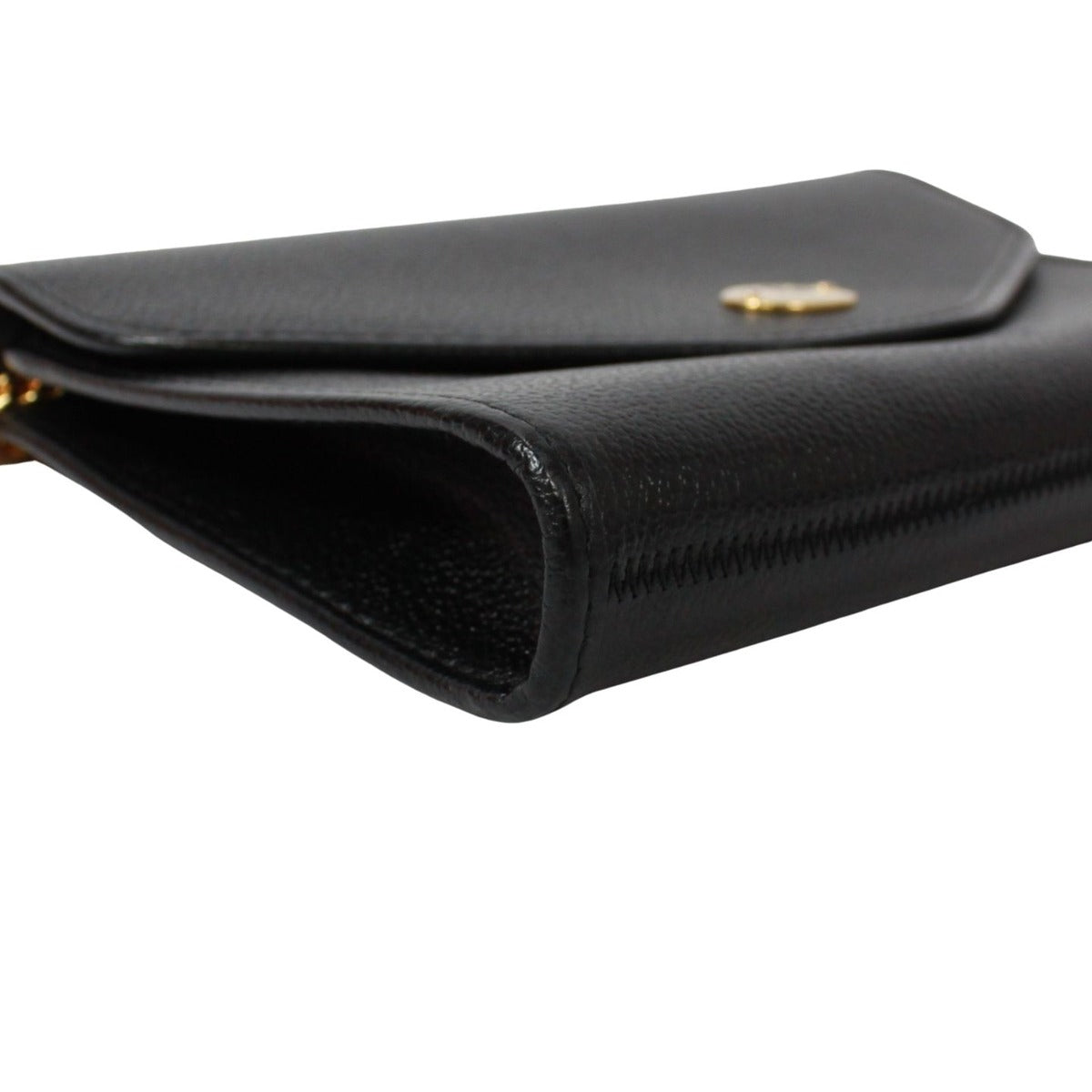 Dior Vintage Leather Black Shoulder Bag Gold — view 6