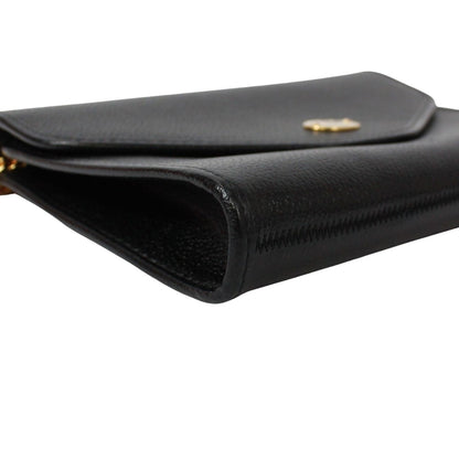 Dior Vintage Leather Black Shoulder Bag Gold — view 6