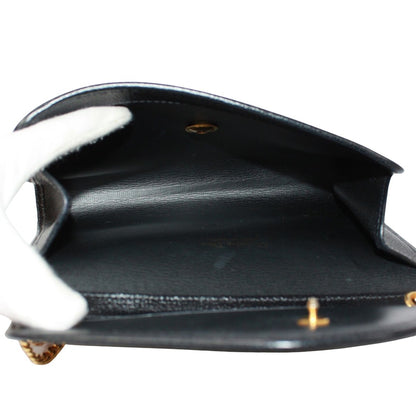 Dior Vintage Leather Black Shoulder Bag Gold — view 7