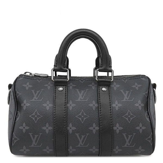 Louis Vuitton 2-Way Bag Keepall Bandouliere 25 Leather Monogram Eclipse Reverse