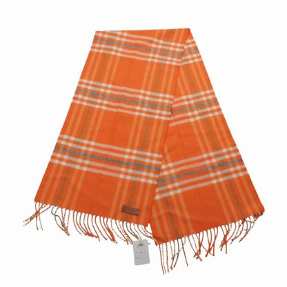 Hermes Cashmere Checkered Scarf 32 Orange