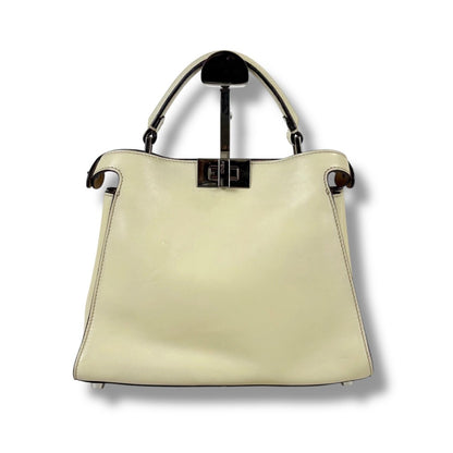 Fendi Peekaboo Essential 2-Way Top Handle Shoulder Bag Ivory Cream Ivorycream — view 3
