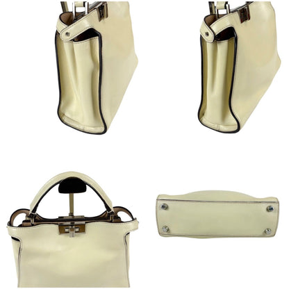 Fendi Peekaboo Essential 2-Way Top Handle Shoulder Bag Ivory Cream Ivorycream — view 4