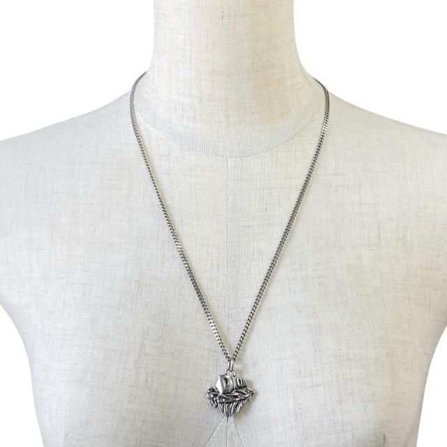 Christian DIOR Necklace Astero Motif Metal Silver