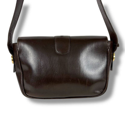 Celine Mini Shoulder Bag Dark Brown Leather Horse Carriage Hardware Horse