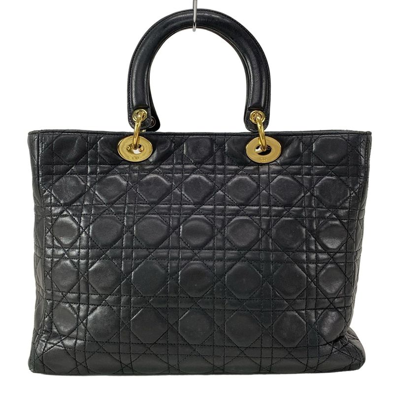 Dior/christian Dior Handbag Lady Dior Large Bag Black Leather