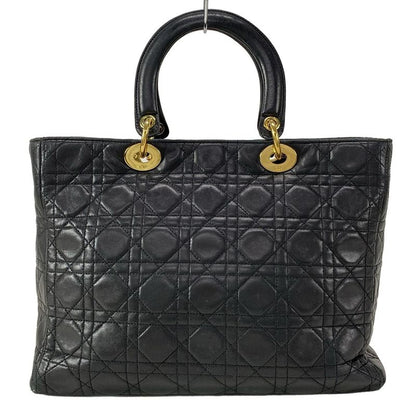 Dior/christian Dior Handbag Lady Dior Large Bag Black Leather