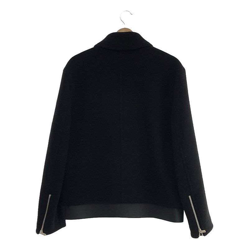 Hermes Leather Wool Melton Jacket - 48 - Black - Men's