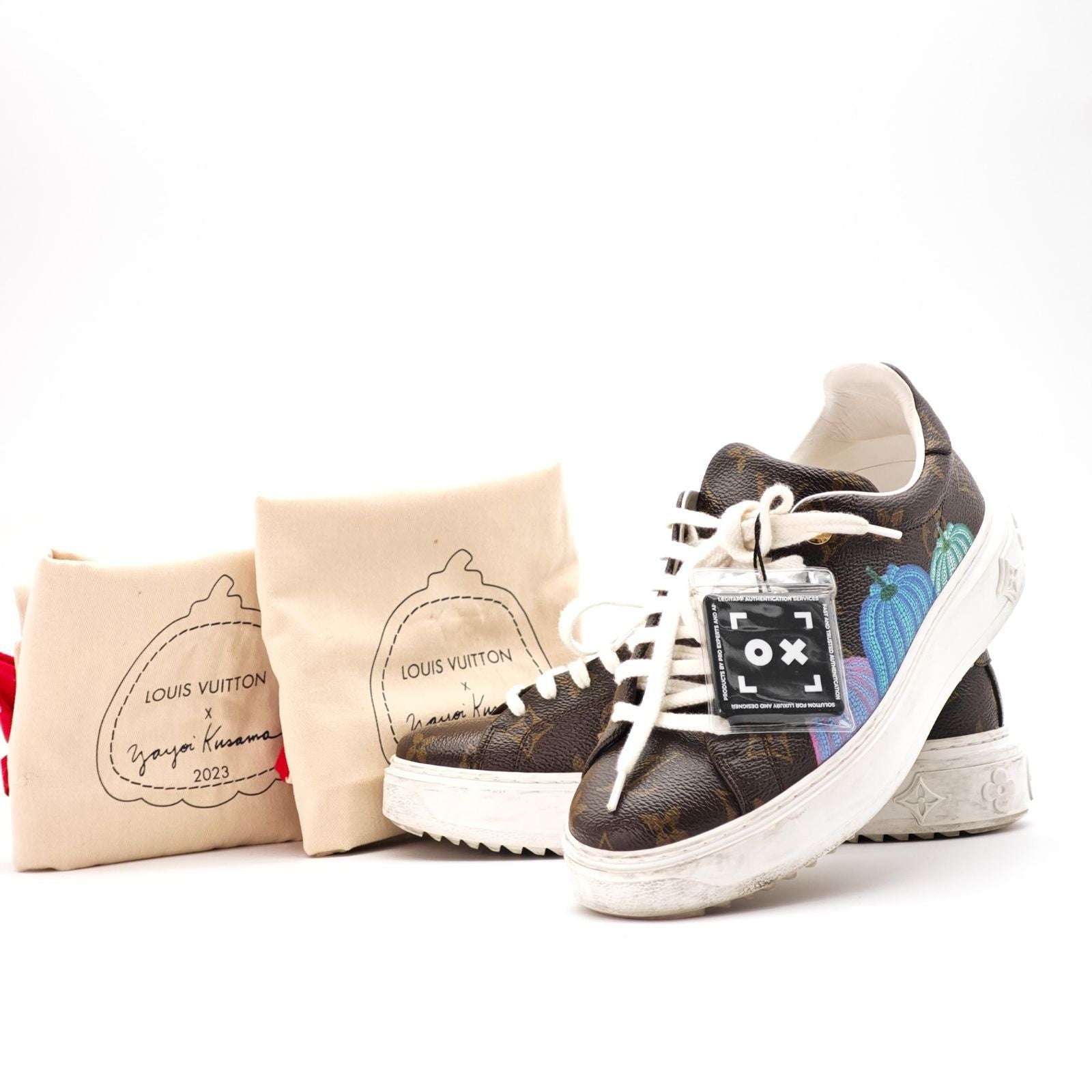 Louis Vuitton Yayoi Kusama Collaboration Sneakers Brown Bag
