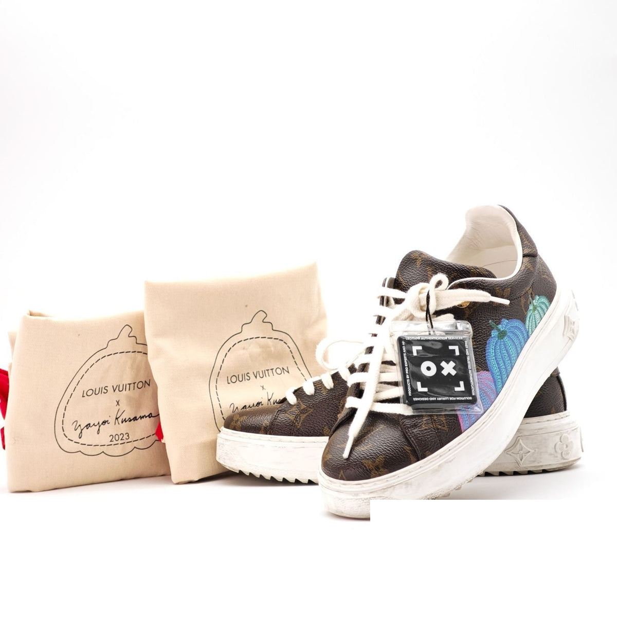 Louis Vuitton Yayoi Kusama Collaboration Sneakers Brown Bag