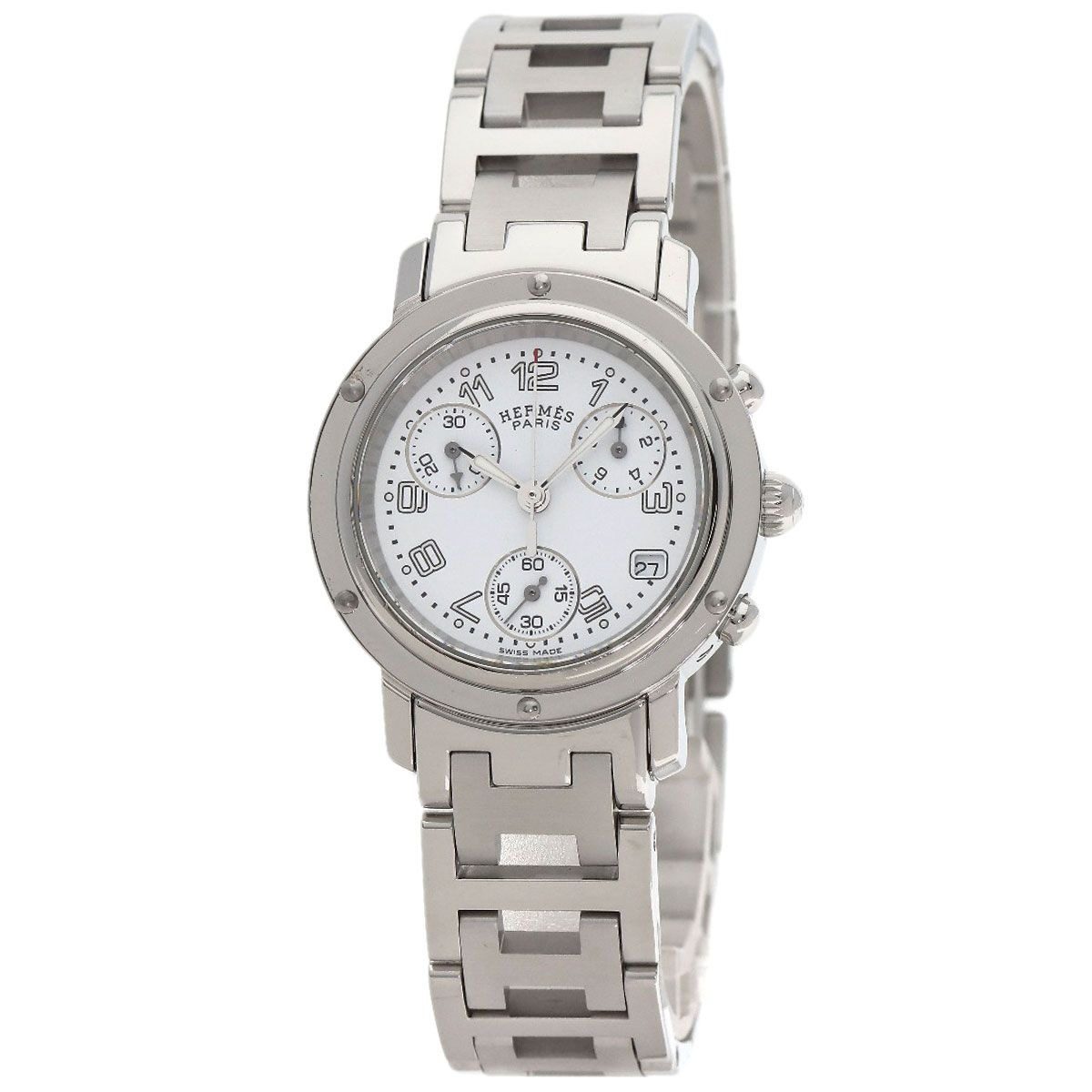 Hermes Clipper Chrono Watch SS