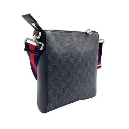 Gucci GG Supreme Small Leather Black Multicolor Shoulder Bag Silver — view 2