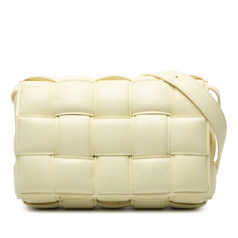 Bottega Veneta Maxi Intrecciato Padette Cassette Yellow Leather Women's