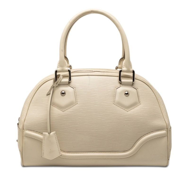 Louis Vuitton Epi Bowling Montaigne PM Handbag Yvoir White Leather