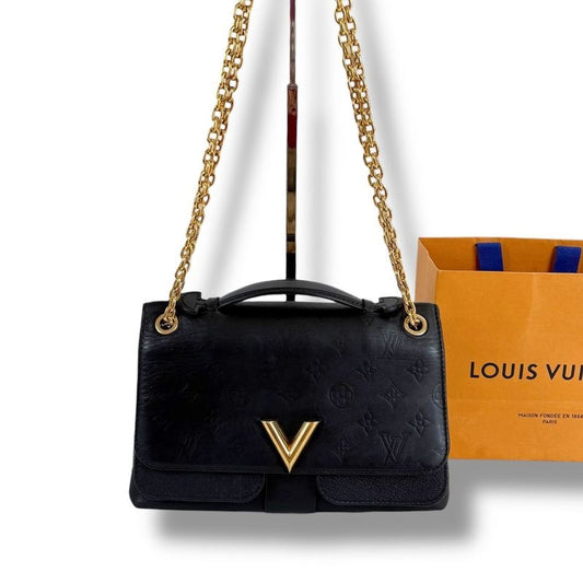 Louis Vuitton Monogram Shadow Very Chain Bag 2-Way Noir Black Women's Leather