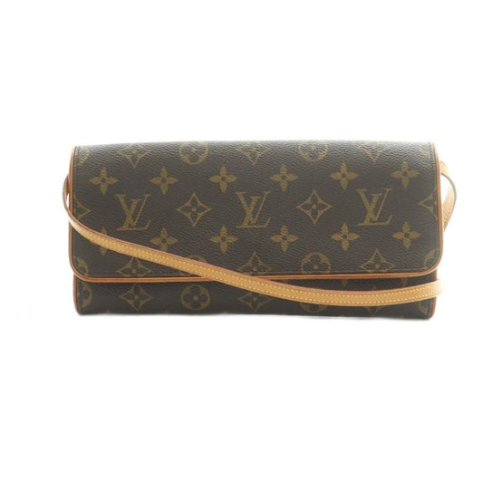 Louis Vuitton Pochette Twin GM Shoulder Bag Flap Monogram Pattern Brown