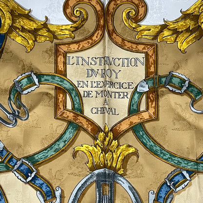 Hermes Scarf Silk Carre 90 L'instruction du Roy Imperial Studies Yellow — view 6