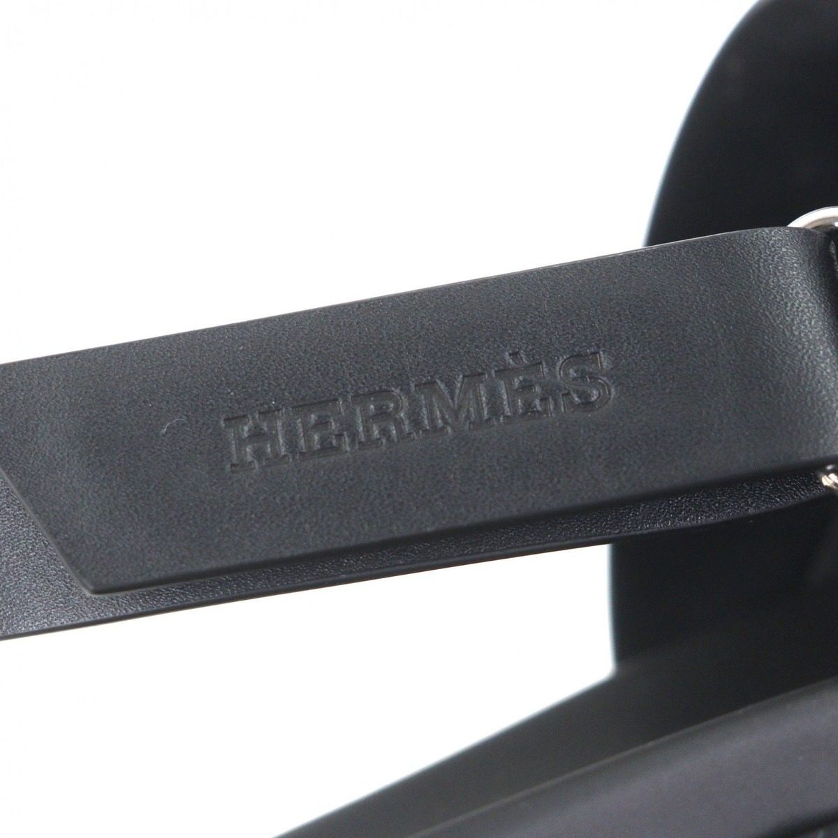 Hermes Electric Leather Log Strap Sandals Black White 44 — view 6