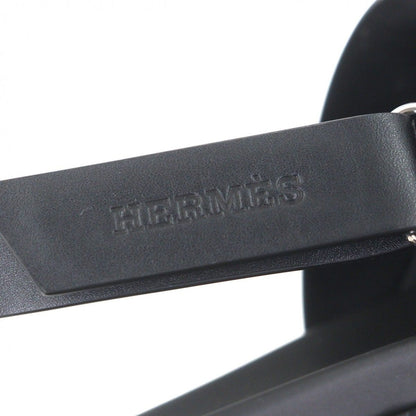 Hermes Electric Leather Log Strap Sandals Black White 44 — view 6